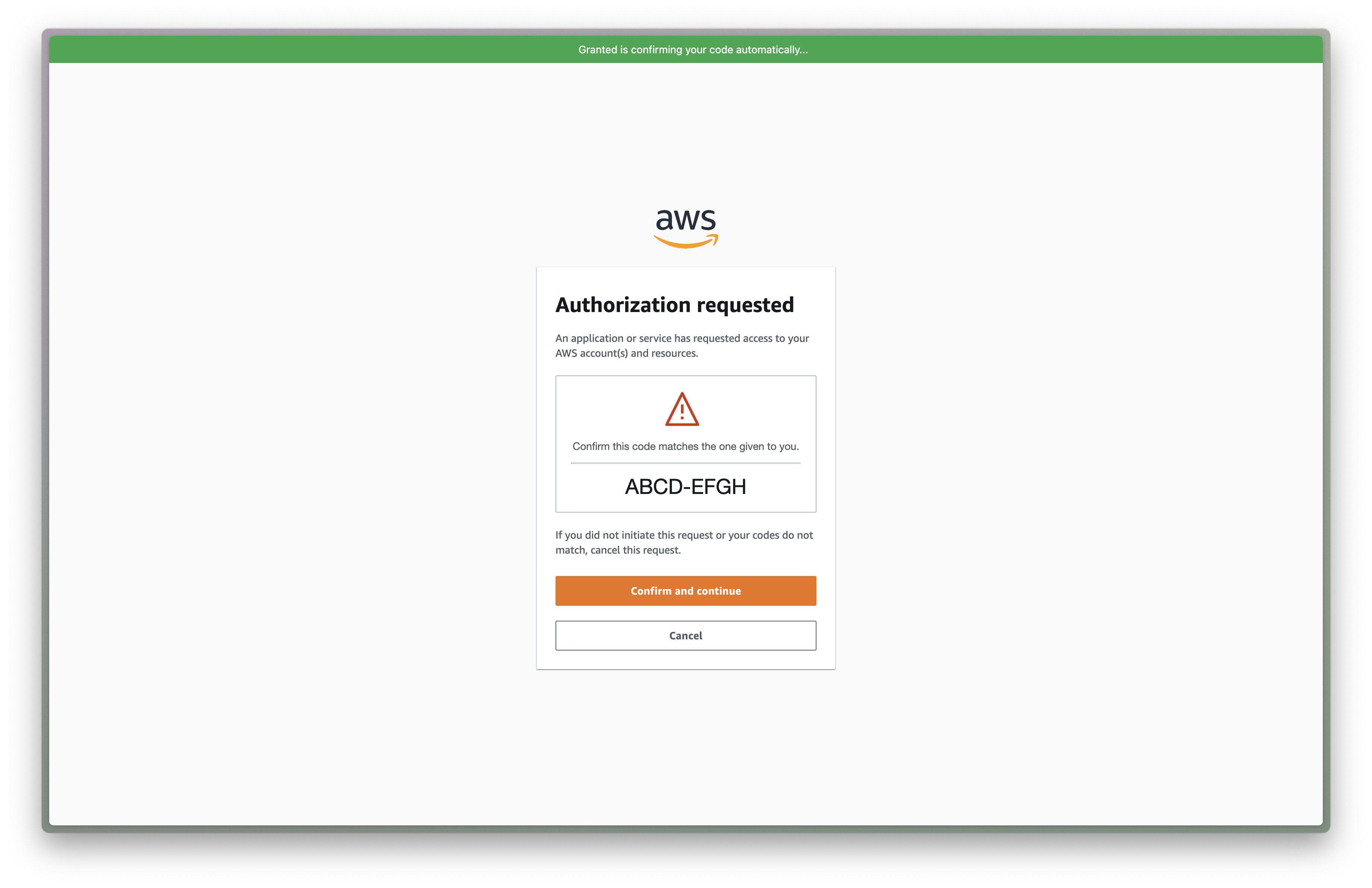 Granted extension auto-confirm
