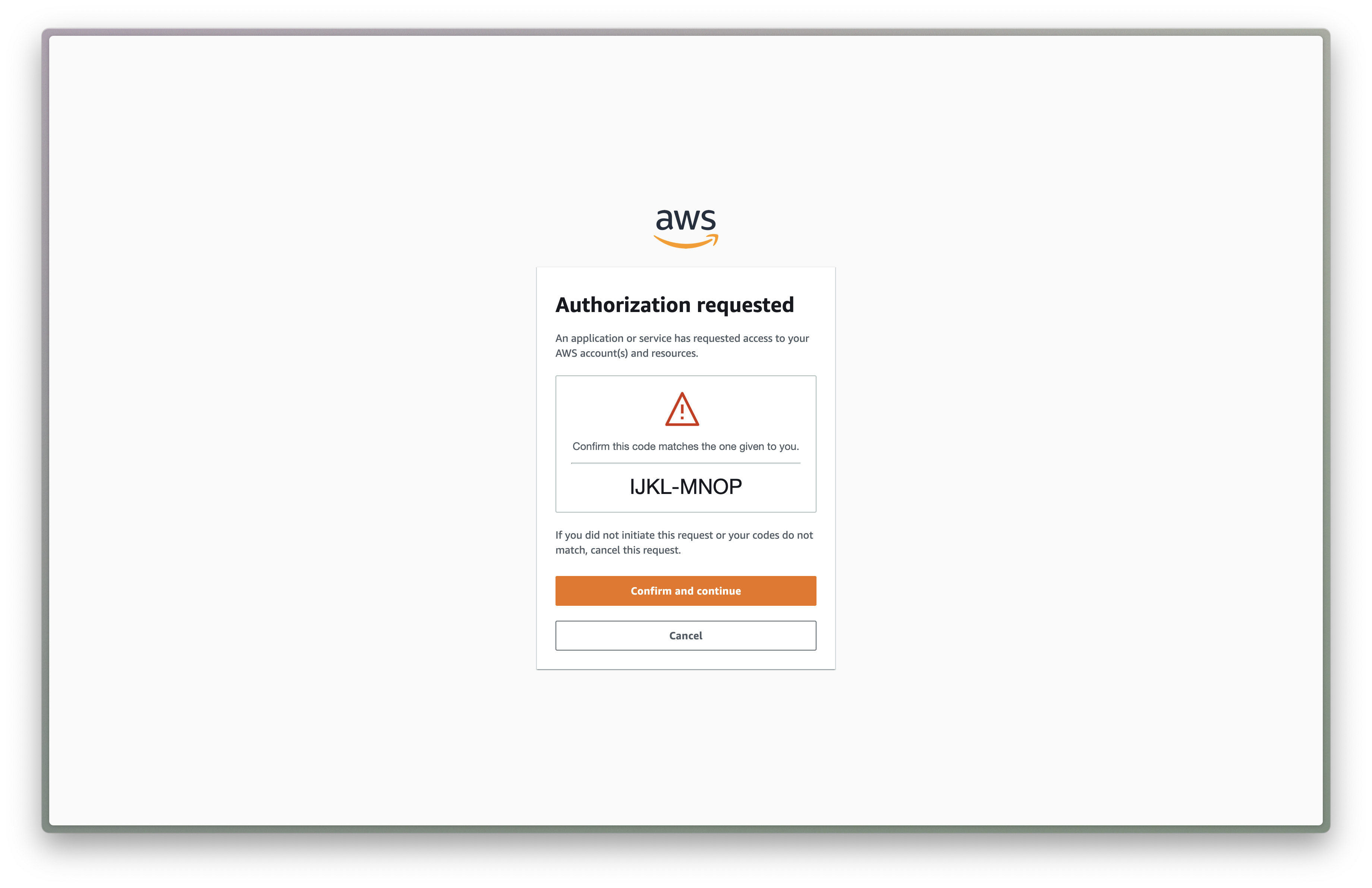 Malicious IAM Identity Center login screen
