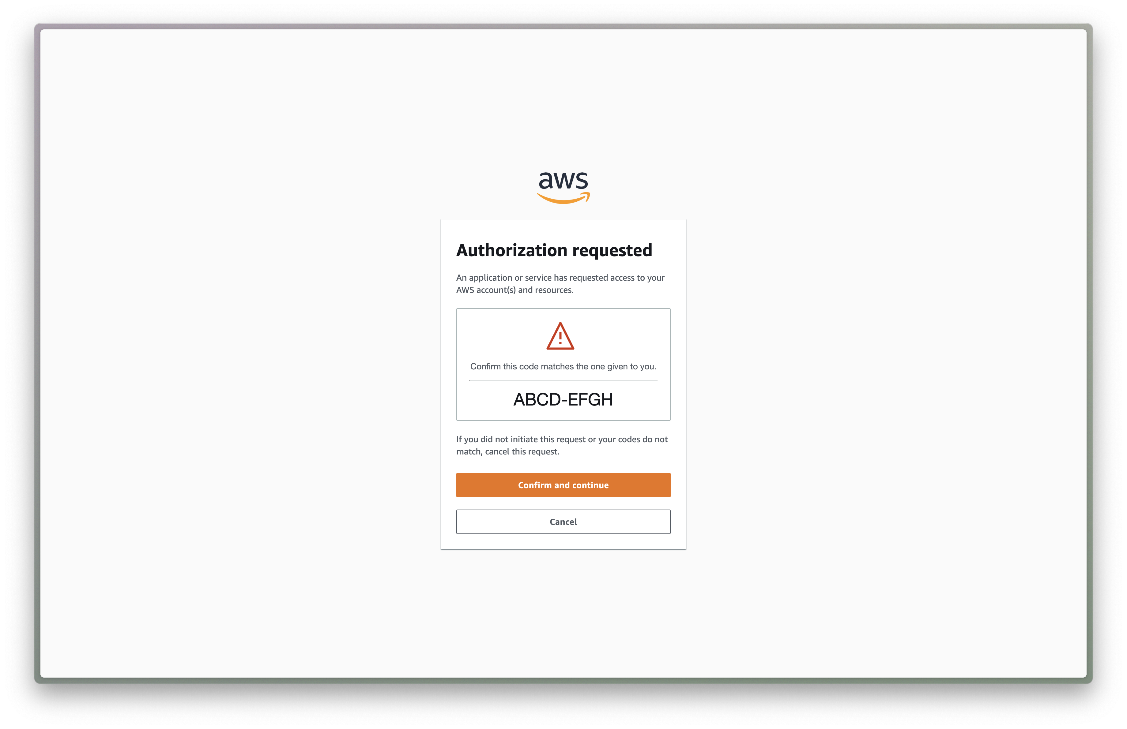 IAM Identity Center login screen